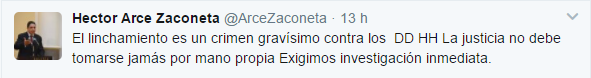 Twt Arce sobre linchamiento.png